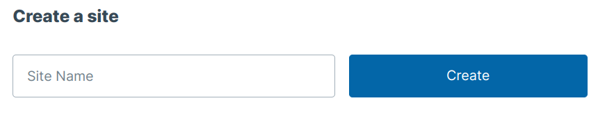 Create site form