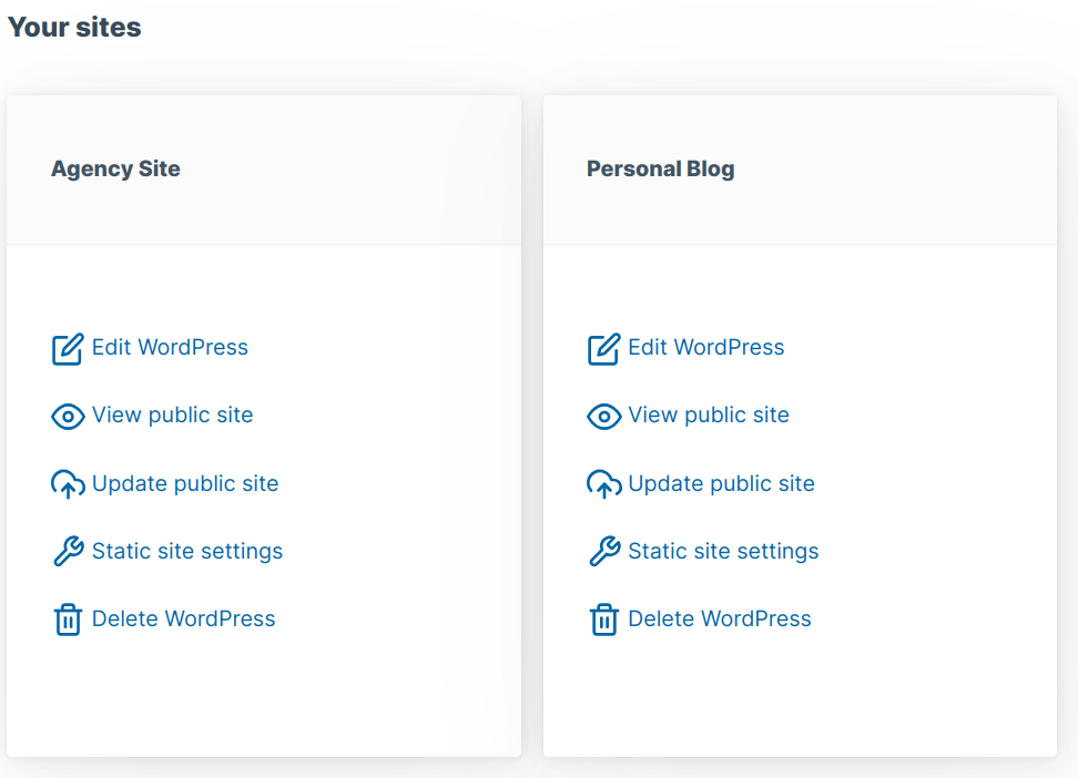 Scale0 your sites dashboard